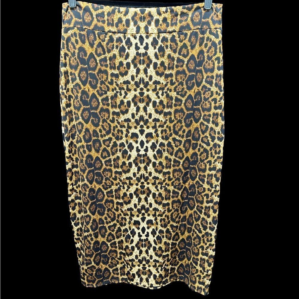 Vision, leopard, print, stretchy, pencil skirt, Maxi